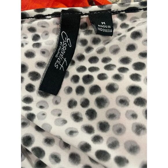 Essentials By Milano Spotted Cowl Neck Top Size medium - Picture 7 of 8